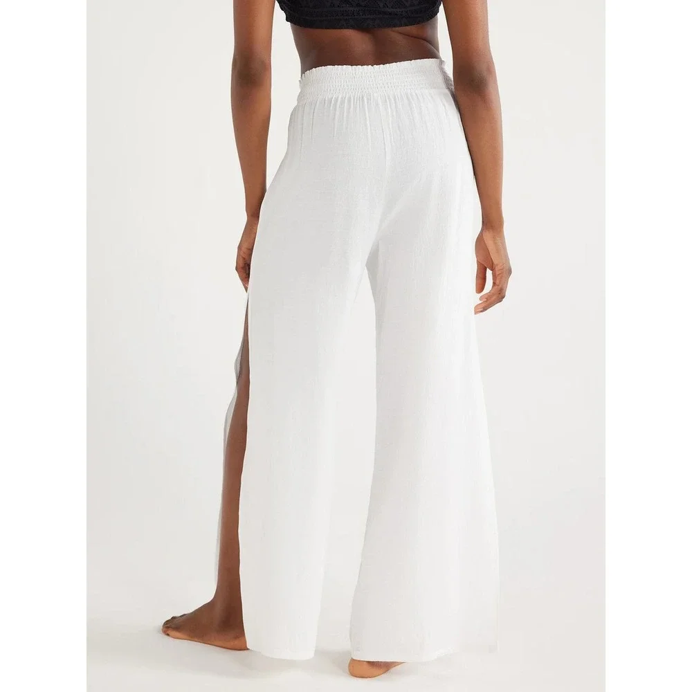 J Valdi Women's Cancun Wide-Leg Swim‎ Cover-Up Pants Size Large